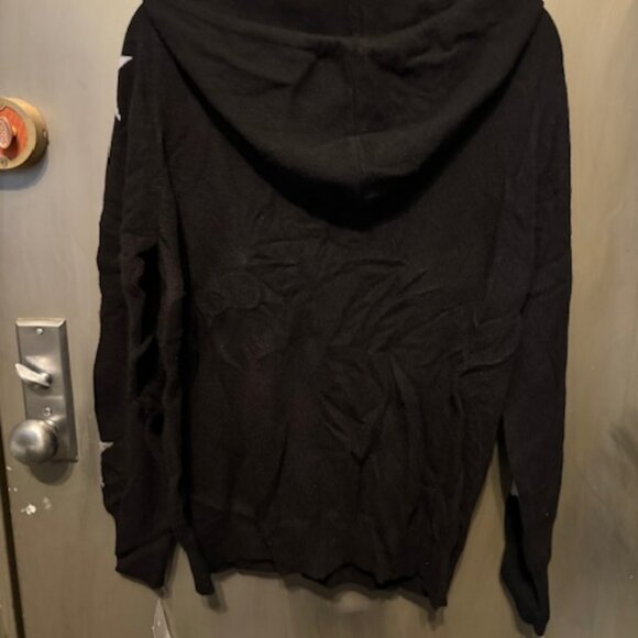 ZIP UP STAR CASHMERE SWEATER HOODIE BLACK/CORNFLOWER - Picture 11 of 16